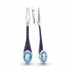 Серебряные серьги AQUAMARINE А4702588Б с гидротермальным сапфиром и турмалином