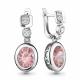 Серебряные серьги AQUAMARINE А4702790А с фианитом и морганитом