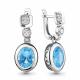 Серебряные серьги AQUAMARINE А4702792А с топазом и фианитом