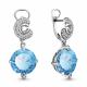 Серебряные серьги AQUAMARINE А4702988А с фианитом и турмалином