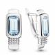 Серебряные серьги AQUAMARINE А4703588А с фианитом и турмалином