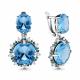Серебряные серьги AQUAMARINE А4703692БГ с топазом, фианитом, гидротермальным сапфиром и гидротермальным изумрудом