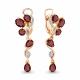 Серьги из золочёного серебра AQUAMARINE А4706203А-п с фианитом и гранатом