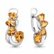 Серебряные серьги AQUAMARINE А4706406 с фианитом и цитрином
