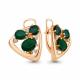 Серьги из золочёного серебра AQUAMARINE А4706709А-п с фианитом и агатом