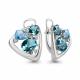 Серебряные серьги AQUAMARINE А4706762 с топазом, фианитом и Лондон топазом
