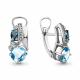 Серебряные серьги AQUAMARINE А4708162А с топазом, фианитом, миксом камней и Лондон топазом