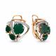 Серьги из золочёного серебра AQUAMARINE А4709009А-пк с фианитом и агатом