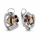 Серебряные серьги AQUAMARINE А4709136А с фианитом, гранатом, кварцем и миксом камней