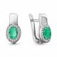 Серебряные серьги AQUAMARINE А4712509А с фианитом и агатом