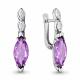 Серебряные серьги AQUAMARINE А4713104 с фианитом и аметистом