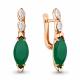 Серьги из золочёного серебра AQUAMARINE А4713109-п с фианитом и агатом