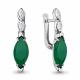 Серебряные серьги AQUAMARINE А4713109 с фианитом и агатом