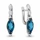 Серебряные серьги AQUAMARINE А4713193 с фианитом и Лондон топазом
