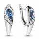 Серебряные серьги AQUAMARINE А4713305А с топазом и фианитом