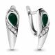 Серебряные серьги AQUAMARINE А4713309А с фианитом и агатом