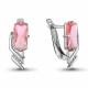 Серебряные серьги AQUAMARINE А4716090А с фианитом и морганитом