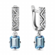 Серебряные серьги AQUAMARINE А4716188А с фианитом и турмалином