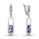 Серебряные серьги AQUAMARINE А47164603А с фианитом и танзанитом