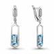 Серебряные серьги AQUAMARINE А4716488А с фианитом и турмалином