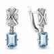 Серебряные серьги AQUAMARINE А4716588А с фианитом и турмалином