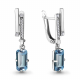 Серебряные серьги AQUAMARINE А4716688А с фианитом и турмалином