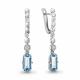 Серебряные серьги AQUAMARINE А4716788А с фианитом и турмалином