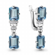 Серебряные серьги AQUAMARINE А4716988А с фианитом и турмалином