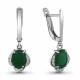 Серебряные серьги AQUAMARINE А4717009А с фианитом и агатом