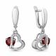 Серебряные серьги AQUAMARINE А4717603А с фианитом и гранатом