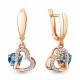 Серьги из золочёного серебра AQUAMARINE А4717605А-п с топазом и фианитом