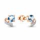 Серьги из золочёного серебра AQUAMARINE А4717905А-п с топазом и фианитом