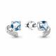 Серебряные серьги AQUAMARINE А4717905А с топазом и фианитом