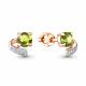 Серьги из золочёного серебра AQUAMARINE А4717907А-пк с фианитом и хризолитом