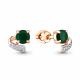 Серьги из золочёного серебра AQUAMARINE А4717909А-пк с фианитом и агатом