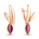 Серьги из золочёного серебра AQUAMARINE А47183604-п с рубиновым корундом