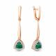 Серьги из золочёного серебра AQUAMARINE А4719609А-п с фианитом и агатом