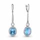 Серебряные серьги AQUAMARINE А4720092А с топазом и фианитом