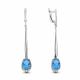Серебряные серьги AQUAMARINE А4720288А с фианитом и турмалином