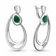 Серебряные серьги AQUAMARINE А4722009 с фианитом и агатом