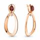 Серьги из золочёного серебра AQUAMARINE А4722603А-п с фианитом и гранатом