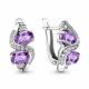 Серебряные серьги AQUAMARINE А4723304А с фианитом и аметистом