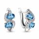 Серебряные серьги AQUAMARINE А4723305А с топазом и фианитом