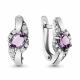 Серебряные серьги AQUAMARINE А4723404А с фианитом и аметистом