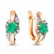 Серьги из золочёного серебра AQUAMARINE А4723409А-п с фианитом и агатом