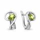 Серебряные серьги AQUAMARINE А4723607А с фианитом и хризолитом