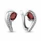 Серебряные серьги AQUAMARINE А4723703А с фианитом и гранатом