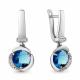 Серебряные серьги AQUAMARINE А4724388А с фианитом и турмалином
