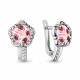 Серебряные серьги AQUAMARINE А4724490А с фианитом и морганитом