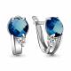 Серебряные серьги AQUAMARINE А4724793А с фианитом и Лондон топазом